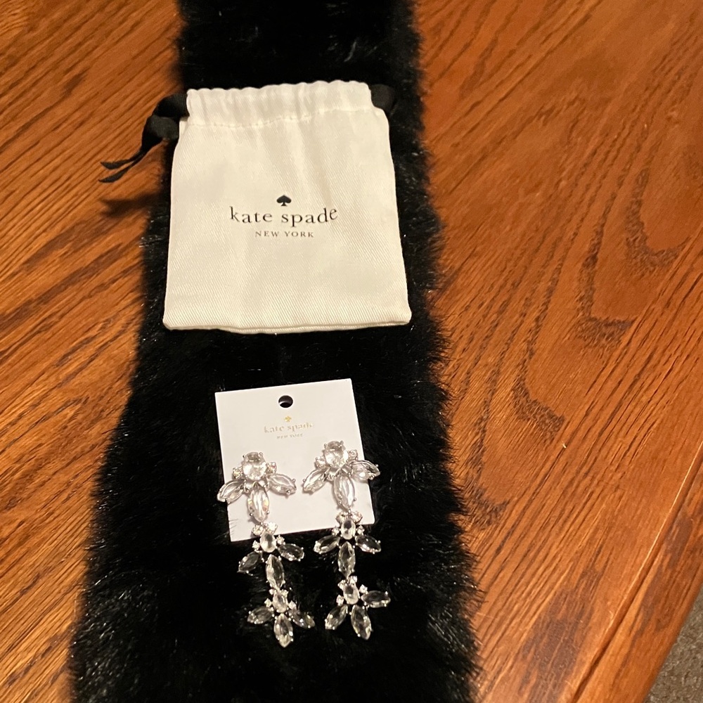 KATE SPADE. Clear Crystal chandelier Statement Earrings. Gorgeous!  NWT - Picture 6 of 8
